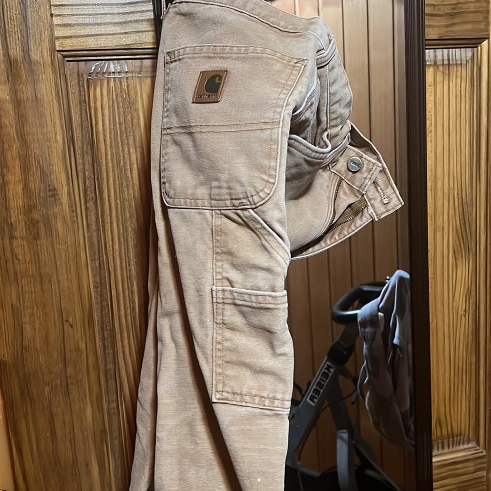 boys flannel lined carhartt pant can fit xs/sm women